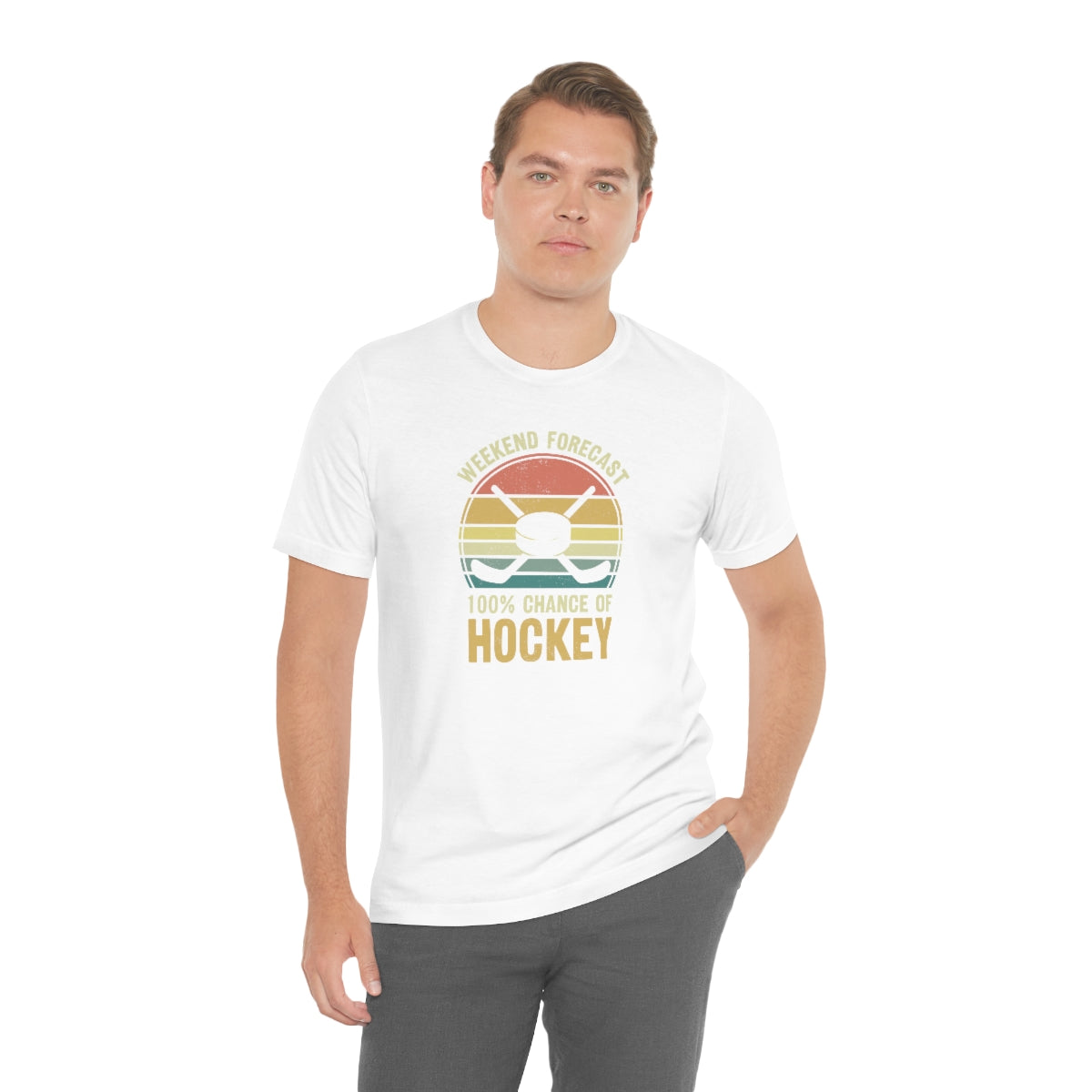 80's Retro Hockey Shirt | Vintage Eighties Hockey Gift For Men, Women & Kids Unisex Jersey Short Sleeve Tee, Hockey Mom, Hockey Dad