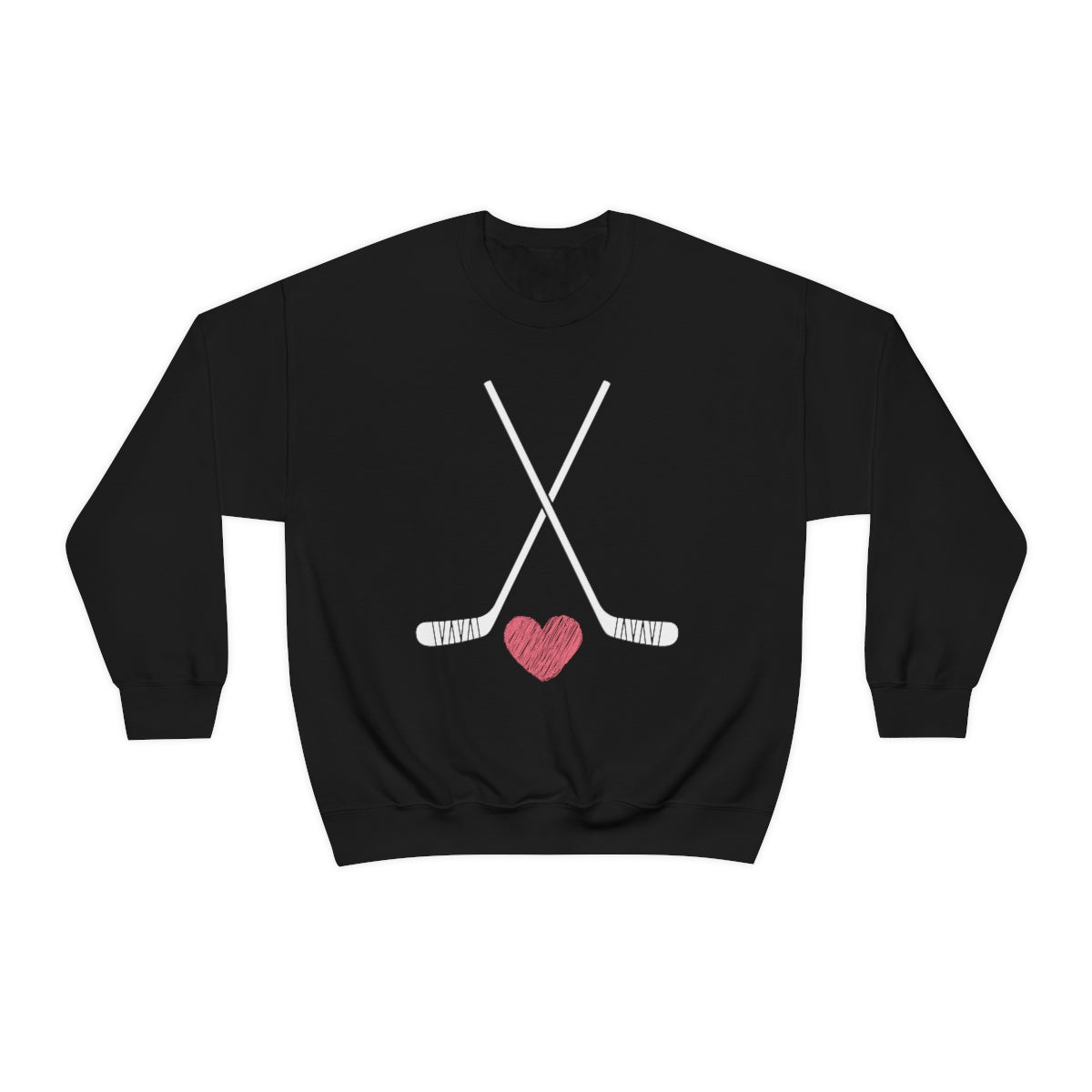 Hockey Stick Sweatshirt Heart Hockey Puck | Hockey Mom Shirt | Hockey Sweatshirt | Hockey Gifts | Sweaters for Women | Hockey Art