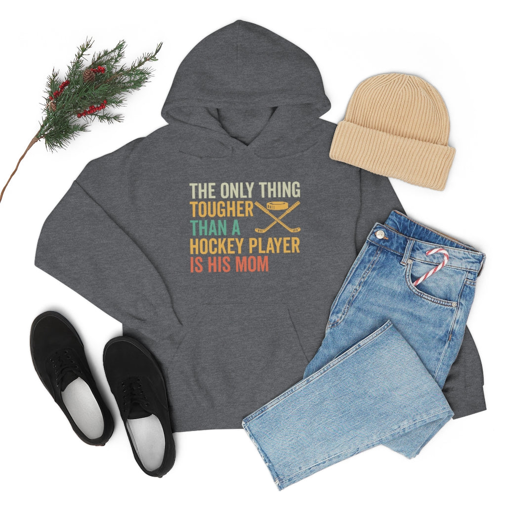 Hockey Mom Gifts: Only Thing Tougher Than a Hockey Player Retro Vintage Unisex Heavy Blend Hooded Sweatshirt