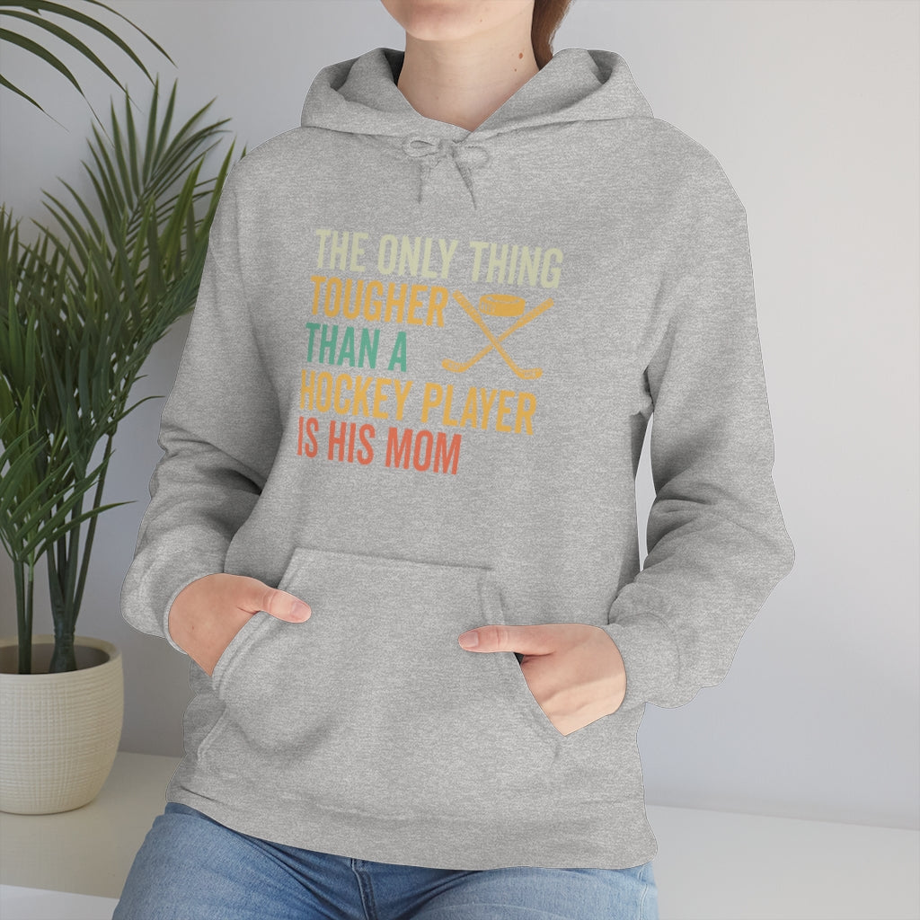 Hockey Mom Gifts: Only Thing Tougher Than a Hockey Player Retro Vintage Unisex Heavy Blend Hooded Sweatshirt