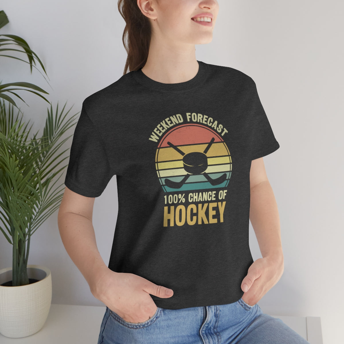 80's Retro Hockey Shirt | Vintage Eighties Hockey Gift For Men, Women & Kids Unisex Jersey Short Sleeve Tee, Hockey Mom, Hockey Dad