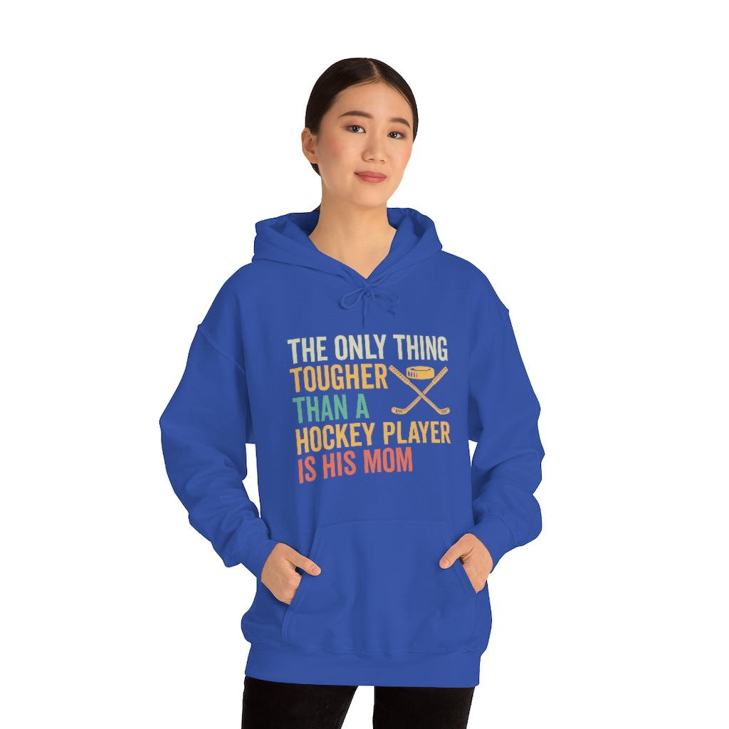 Hockey Mom Gifts: Only Thing Tougher Than a Hockey Player Retro Vintage Unisex Heavy Blend Hooded Sweatshirt