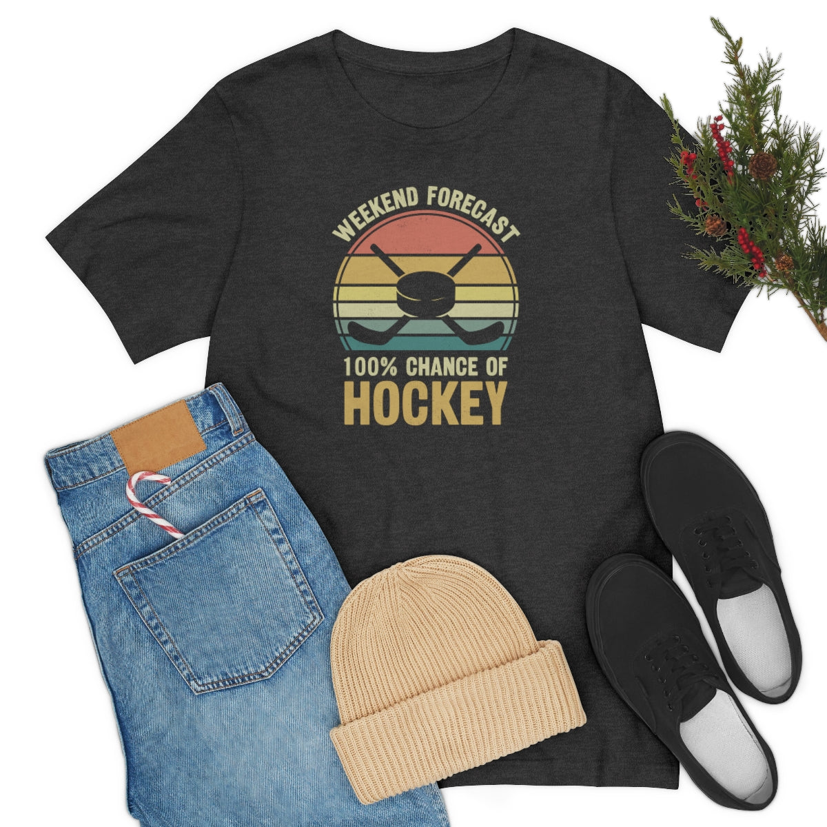 80's Retro Hockey Shirt | Vintage Eighties Hockey Gift For Men, Women & Kids Unisex Jersey Short Sleeve Tee, Hockey Mom, Hockey Dad