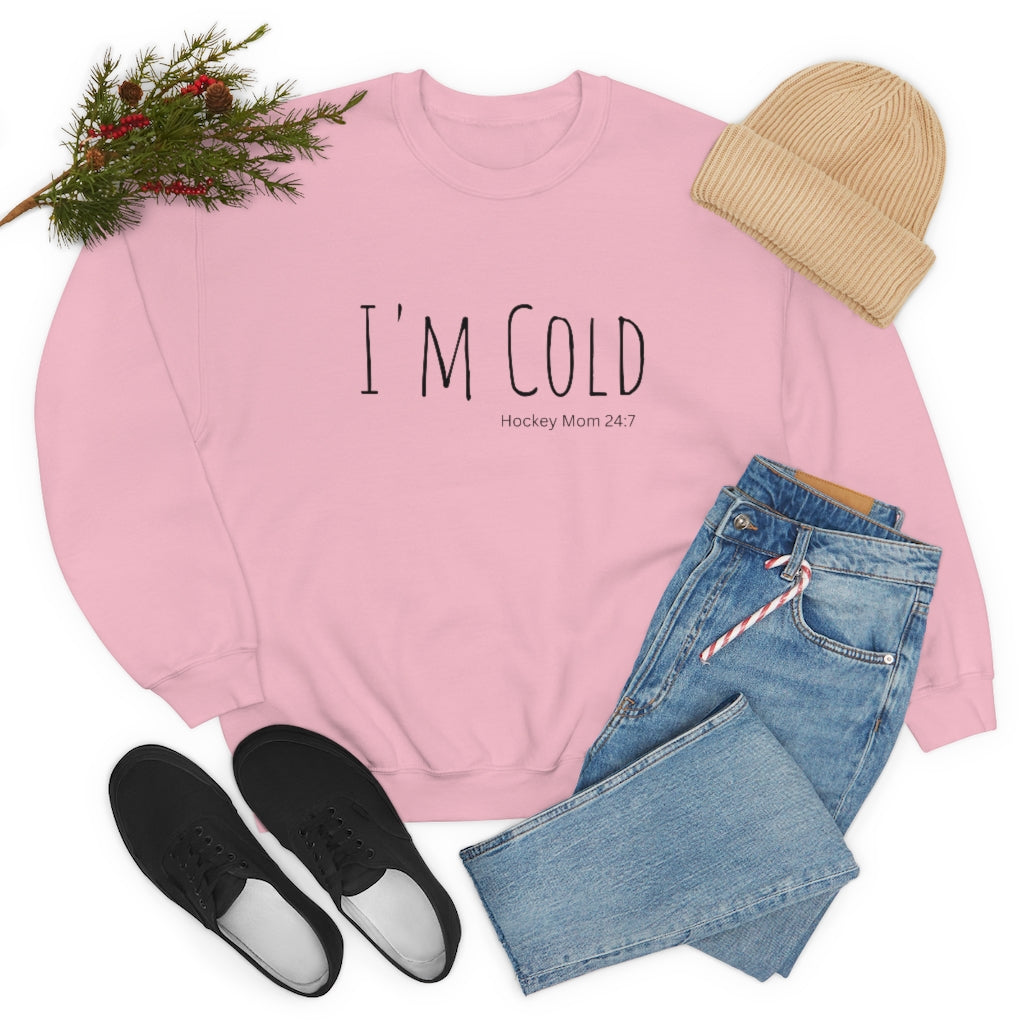 I'm Cold Hockey Mom 24:7 Funny Sweatshirt, Hockey Sweatshirt, Vintage, Women's Hockey Sweatshirt, Sports, Beer, Tailgating, Wine, NHL