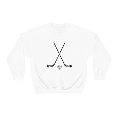 Hockey SweatShirt Heart Sticks | Hockey Mom Shirt | Hockey Sweatshirt | SweatShirt Women | Hockey Gifts | Sweaters for Women | Hockey Art