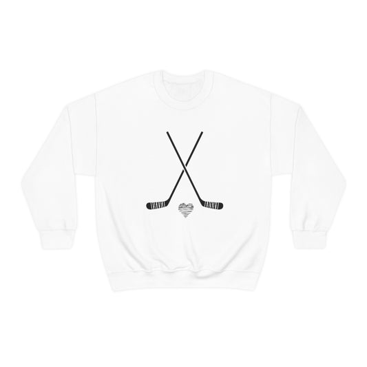 Hockey SweatShirt Heart Sticks | Hockey Mom Shirt | Hockey Sweatshirt | SweatShirt Women | Hockey Gifts | Sweaters for Women | Hockey Art