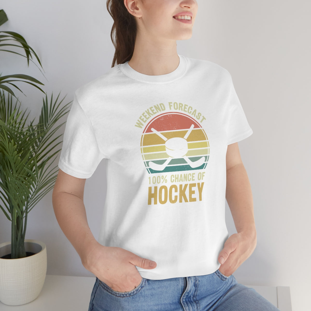 80's Retro Hockey Shirt | Vintage Eighties Hockey Gift For Men, Women & Kids Unisex Jersey Short Sleeve Tee, Hockey Mom, Hockey Dad