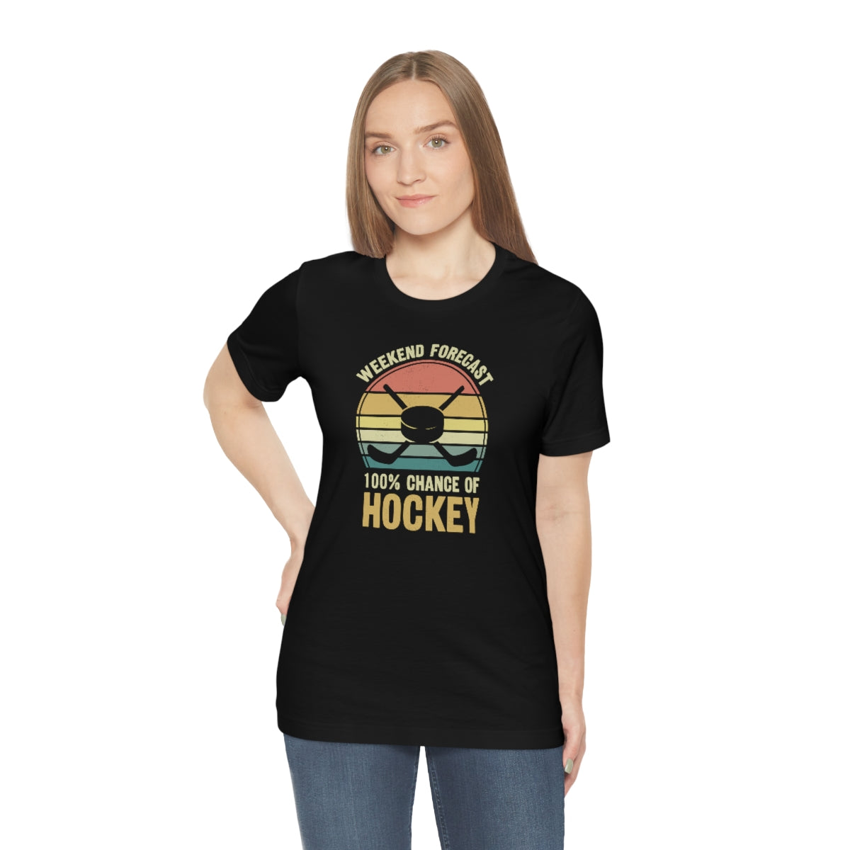 80's Retro Hockey Shirt | Vintage Eighties Hockey Gift For Men, Women & Kids Unisex Jersey Short Sleeve Tee, Hockey Mom, Hockey Dad