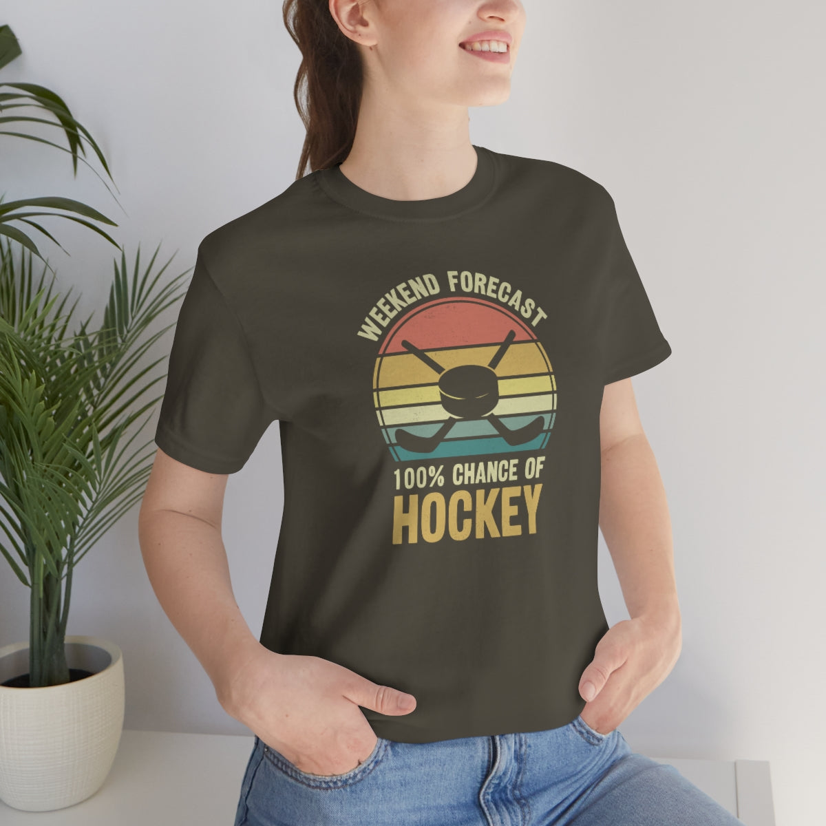 80's Retro Hockey Shirt | Vintage Eighties Hockey Gift For Men, Women & Kids Unisex Jersey Short Sleeve Tee, Hockey Mom, Hockey Dad