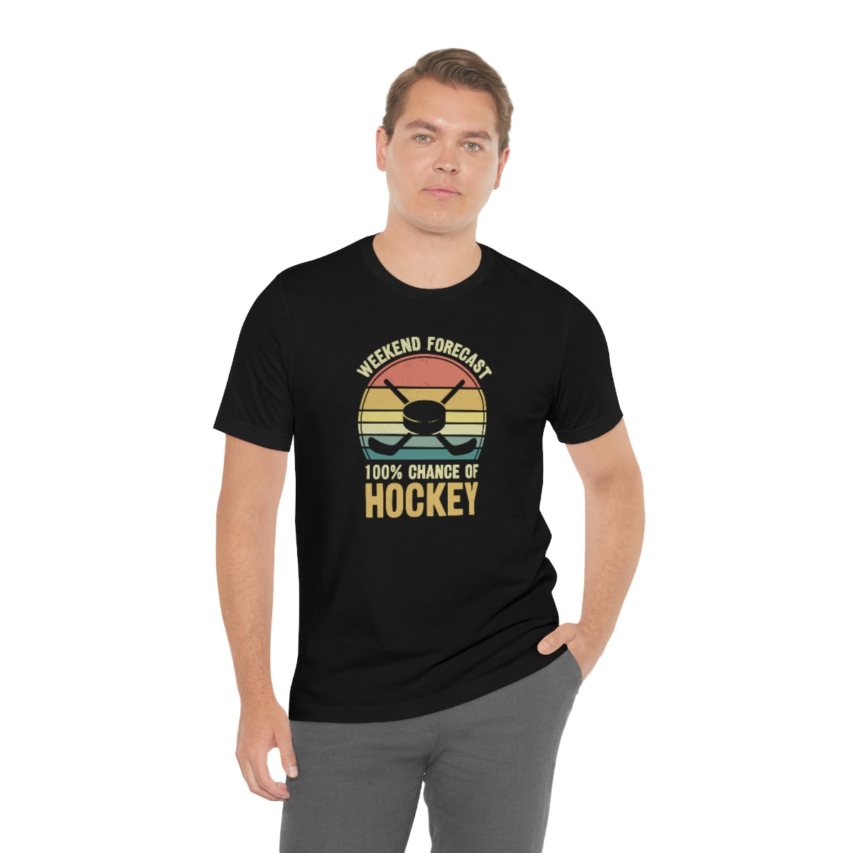 80's Retro Hockey Shirt | Vintage Eighties Hockey Gift For Men, Women & Kids Unisex Jersey Short Sleeve Tee, Hockey Mom, Hockey Dad