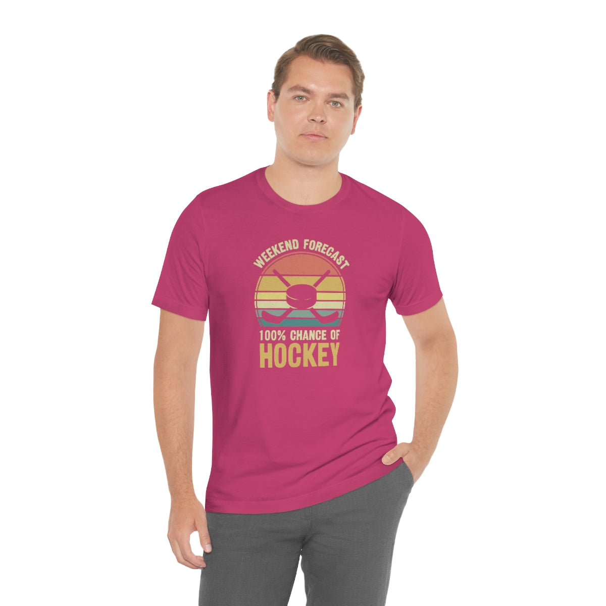 80's Retro Hockey Shirt | Vintage Eighties Hockey Gift For Men, Women & Kids Unisex Jersey Short Sleeve Tee, Hockey Mom, Hockey Dad