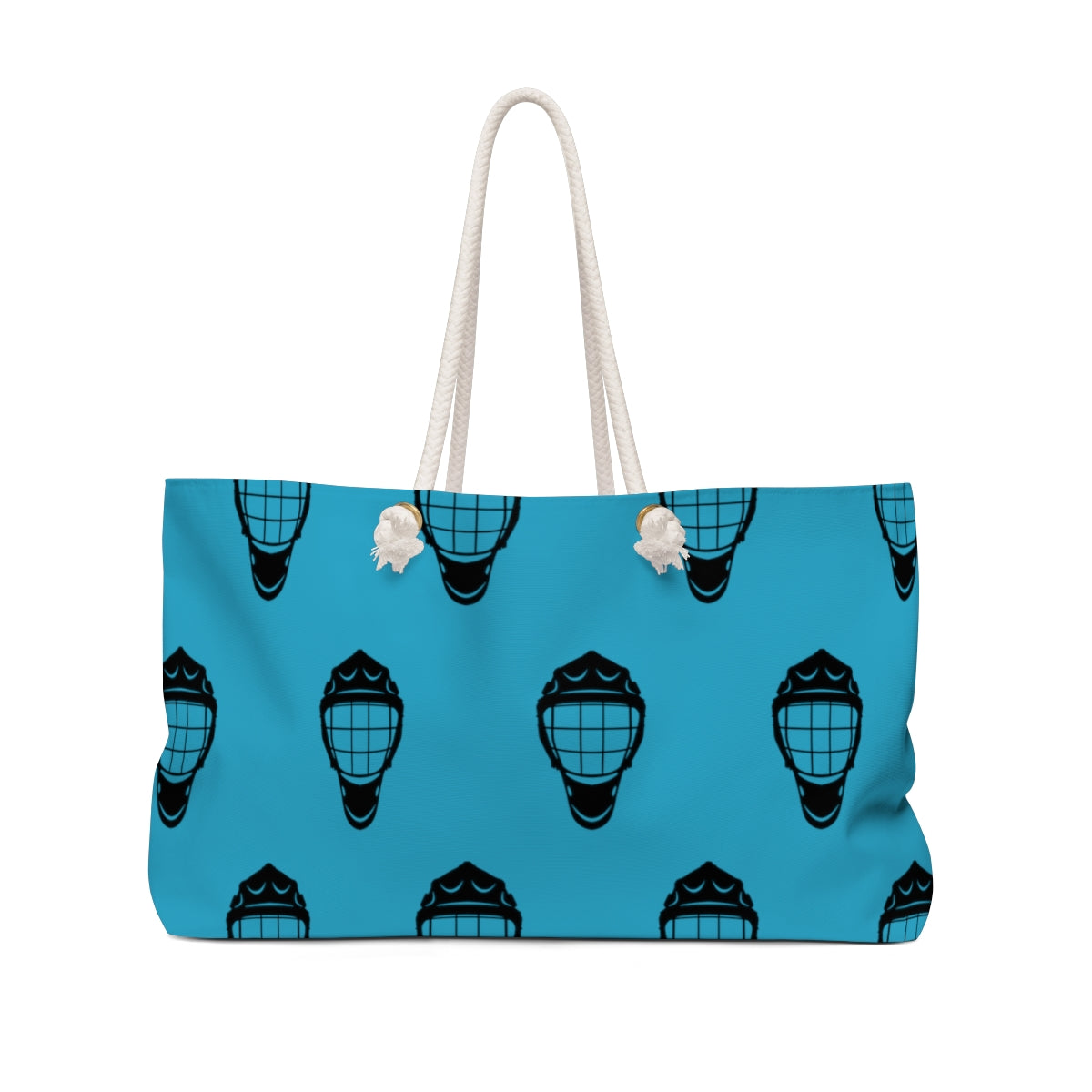 Hockey Weekender Bag: Goalie Mask Purse, Hockey Mom Gifts, Gifts for Hockey Mom, Team Mom Gifts, Hockey Bag, Teal, Goalie Mom