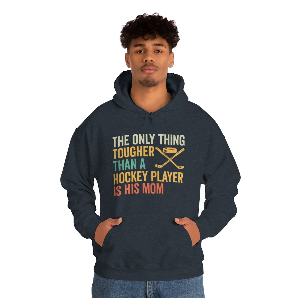 Hockey Mom Gifts: Only Thing Tougher Than a Hockey Player Retro Vintage Unisex Heavy Blend Hooded Sweatshirt