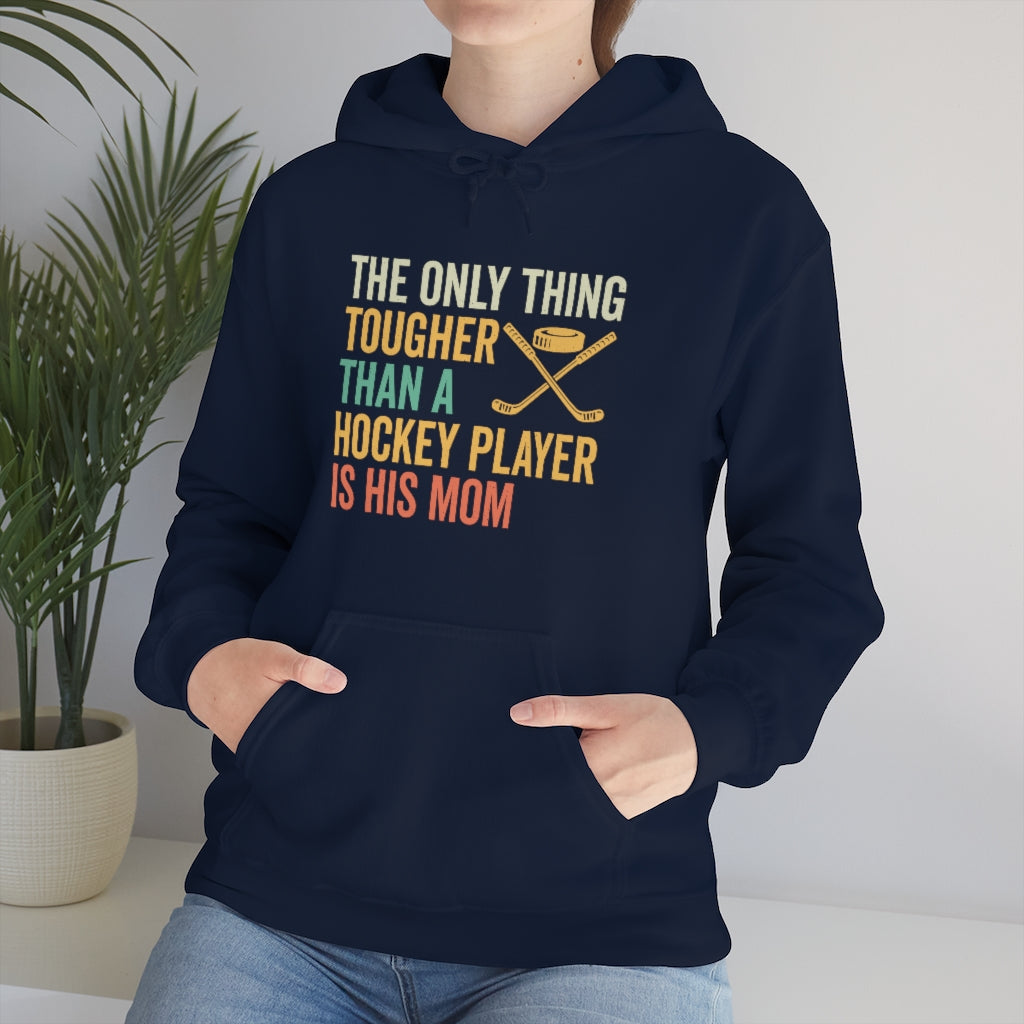 Hockey Mom Gifts: Only Thing Tougher Than a Hockey Player Retro Vintage Unisex Heavy Blend Hooded Sweatshirt