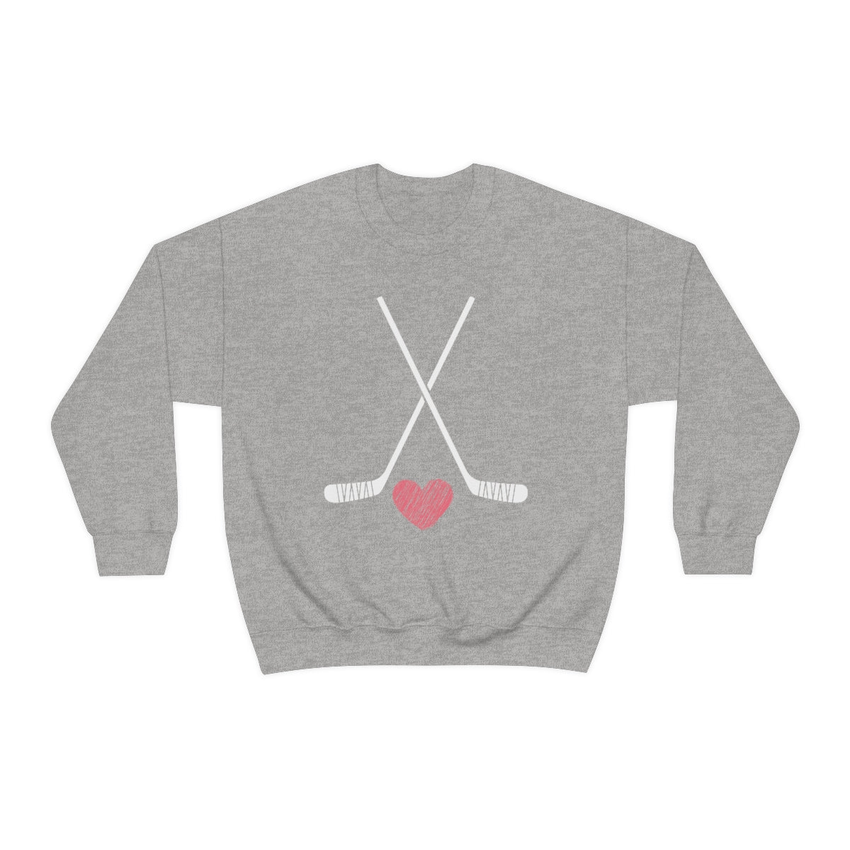 Hockey Stick Sweatshirt Heart Hockey Puck | Hockey Mom Shirt | Hockey Sweatshirt | Hockey Gifts | Sweaters for Women | Hockey Art