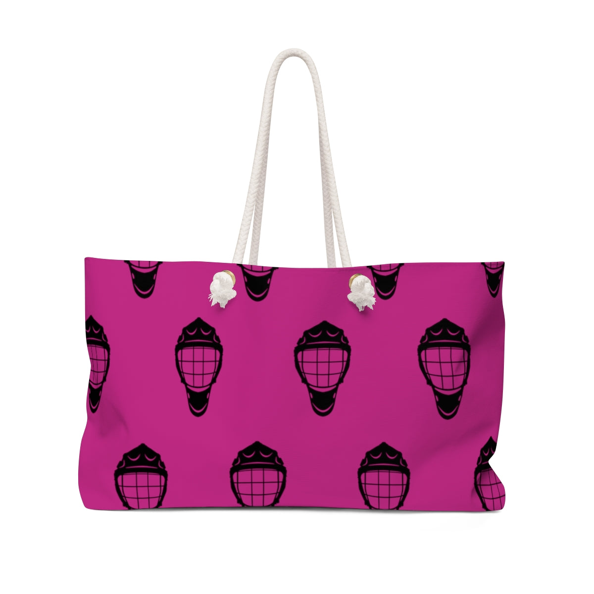 Hockey Weekender Bag: Goalie Mask Purse, Hockey Mom Gifts, Gifts for Hockey Mom, Team Mom Gifts, Hockey Bag, Hot Pink, Goalie Mom