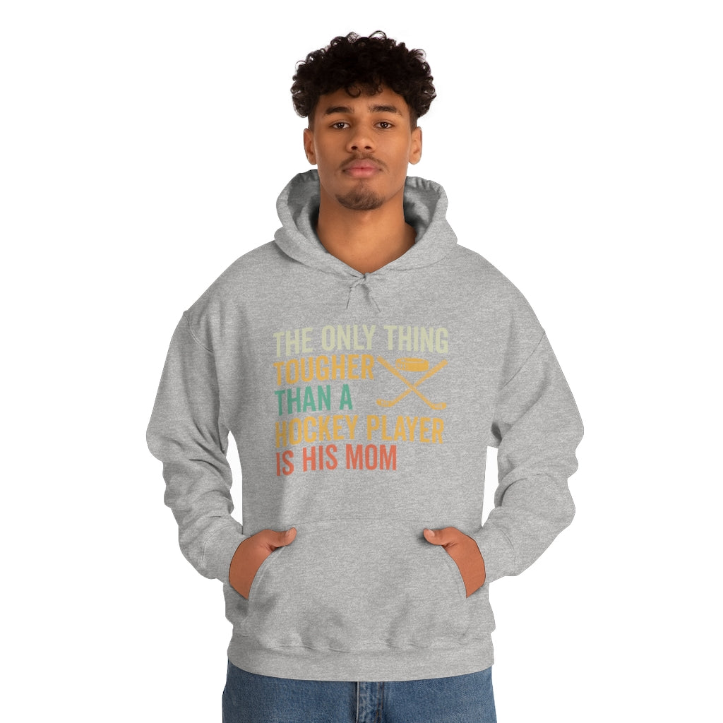 Hockey Mom Gifts: Only Thing Tougher Than a Hockey Player Retro Vintage Unisex Heavy Blend Hooded Sweatshirt