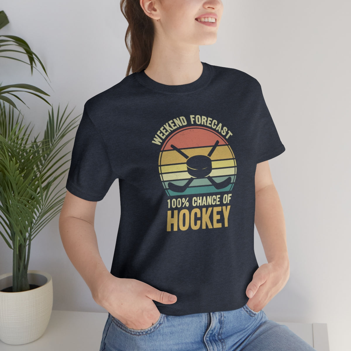 80's Retro Hockey Shirt | Vintage Eighties Hockey Gift For Men, Women & Kids Unisex Jersey Short Sleeve Tee, Hockey Mom, Hockey Dad