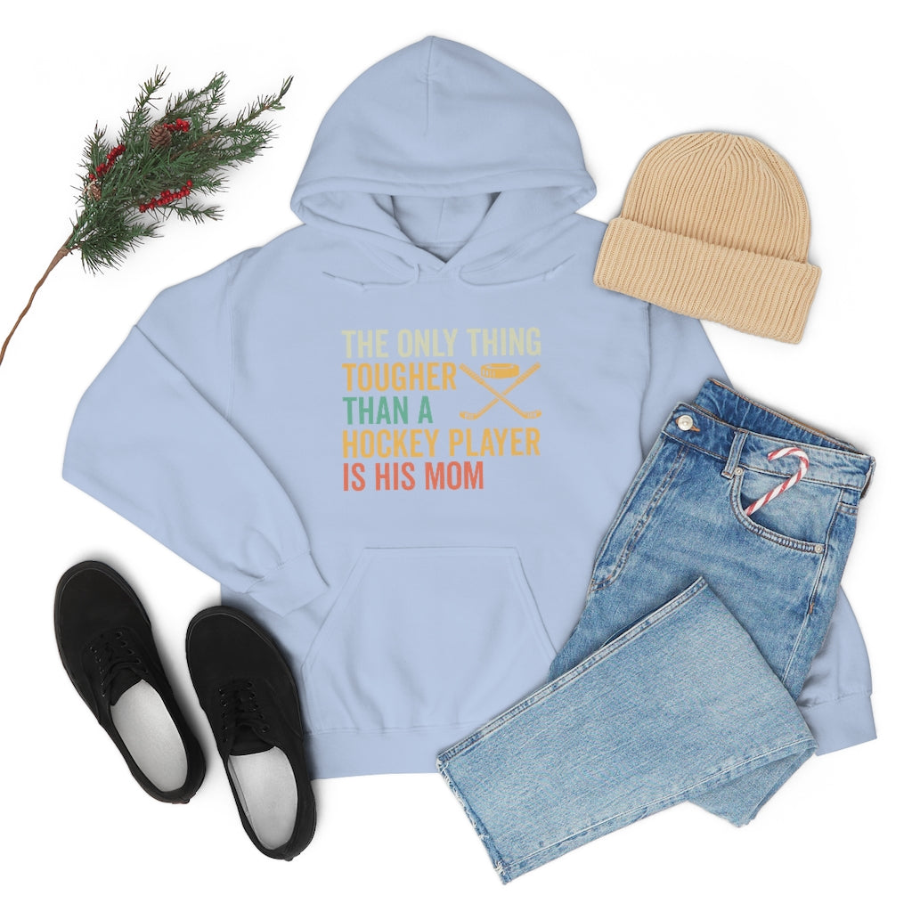 Hockey Mom Gifts: Only Thing Tougher Than a Hockey Player Retro Vintage Unisex Heavy Blend Hooded Sweatshirt