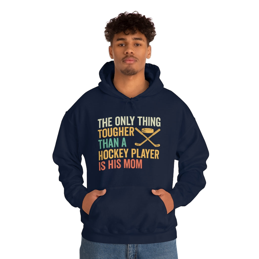 Hockey Mom Gifts: Only Thing Tougher Than a Hockey Player Retro Vintage Unisex Heavy Blend Hooded Sweatshirt