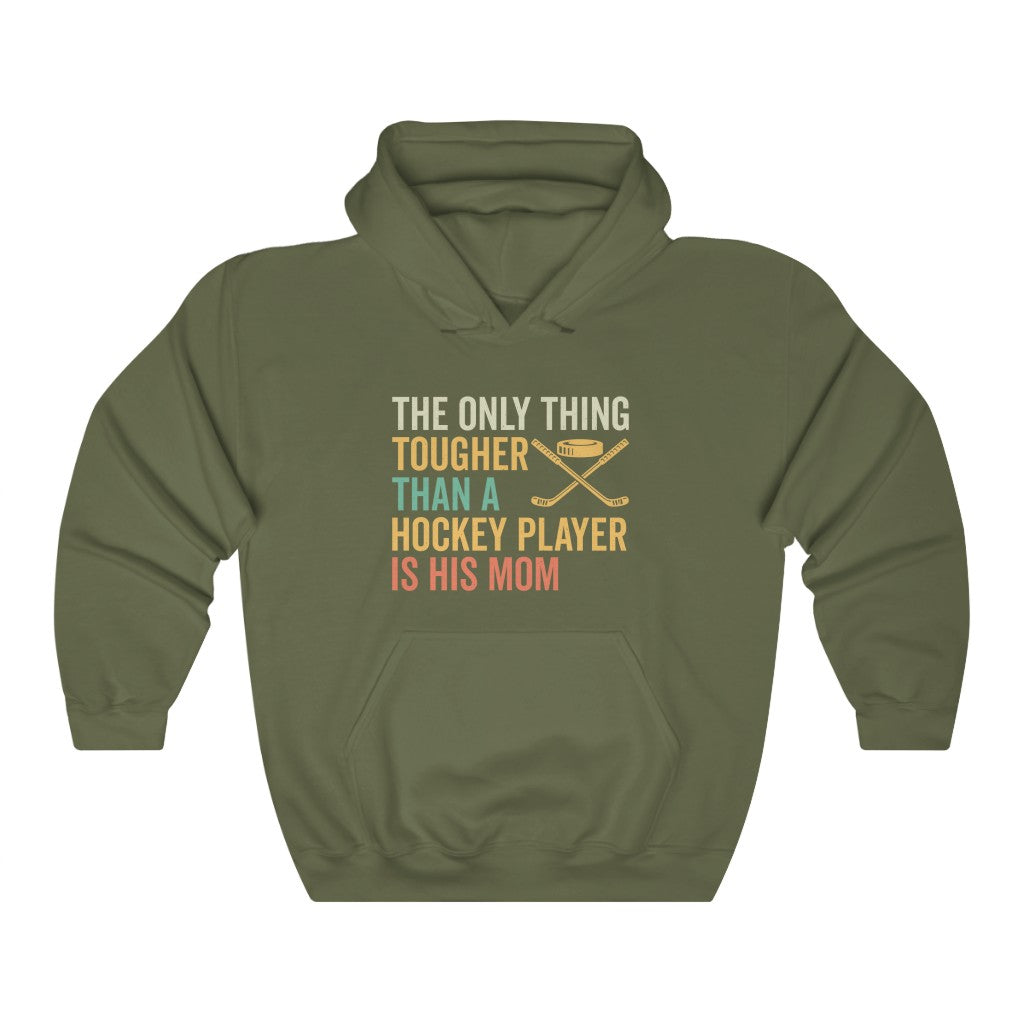 Hockey Mom Gifts: Only Thing Tougher Than a Hockey Player Retro Vintage Unisex Heavy Blend Hooded Sweatshirt