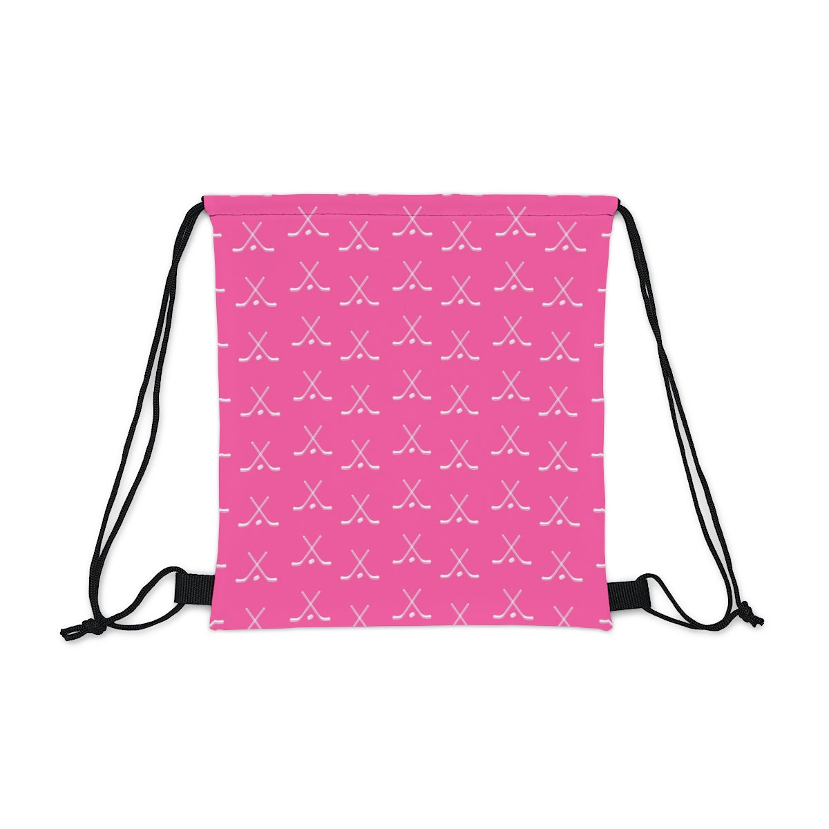 Hockey Player Gift for Game Day, Outdoor Drawstring Bag Hot Pink and White Hockey Sticks, Team Gift, Girls Team Gift, Bulk Gift