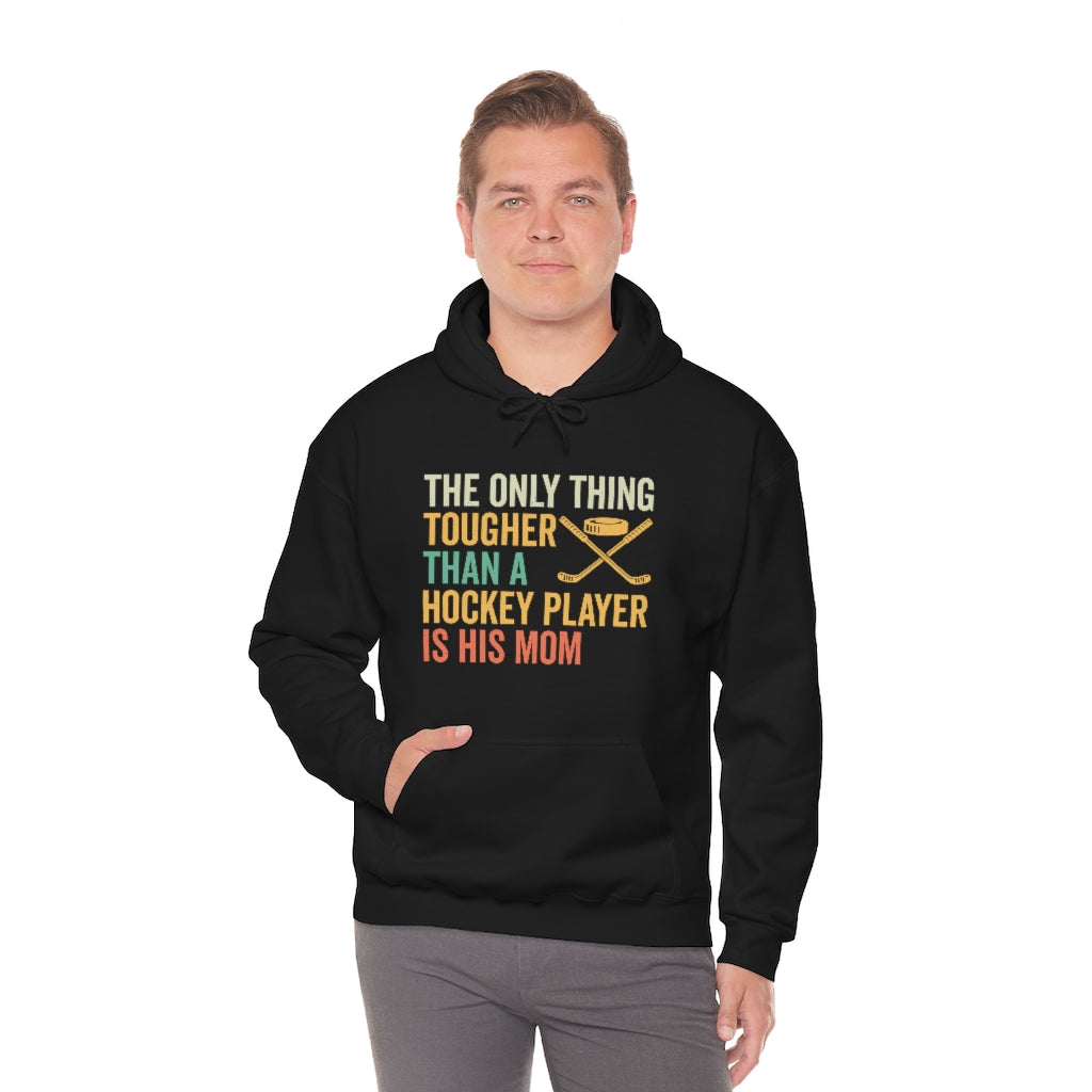 Hockey Mom Gifts: Only Thing Tougher Than a Hockey Player Retro Vintage Unisex Heavy Blend Hooded Sweatshirt