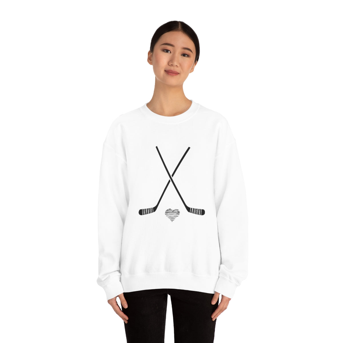 Hockey SweatShirt Heart Sticks | Hockey Mom Shirt | Hockey Sweatshirt | SweatShirt Women | Hockey Gifts | Sweaters for Women | Hockey Art