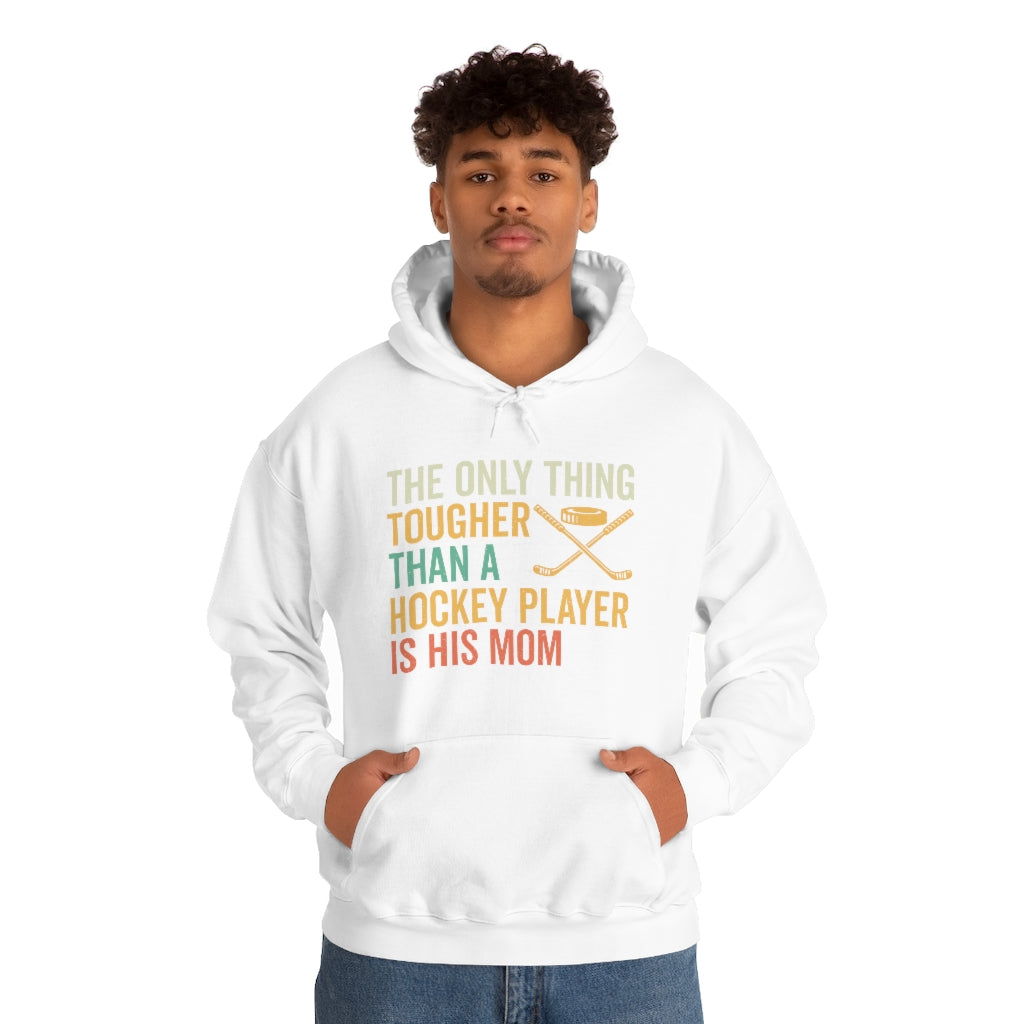 Hockey Mom Gifts: Only Thing Tougher Than a Hockey Player Retro Vintage Unisex Heavy Blend Hooded Sweatshirt