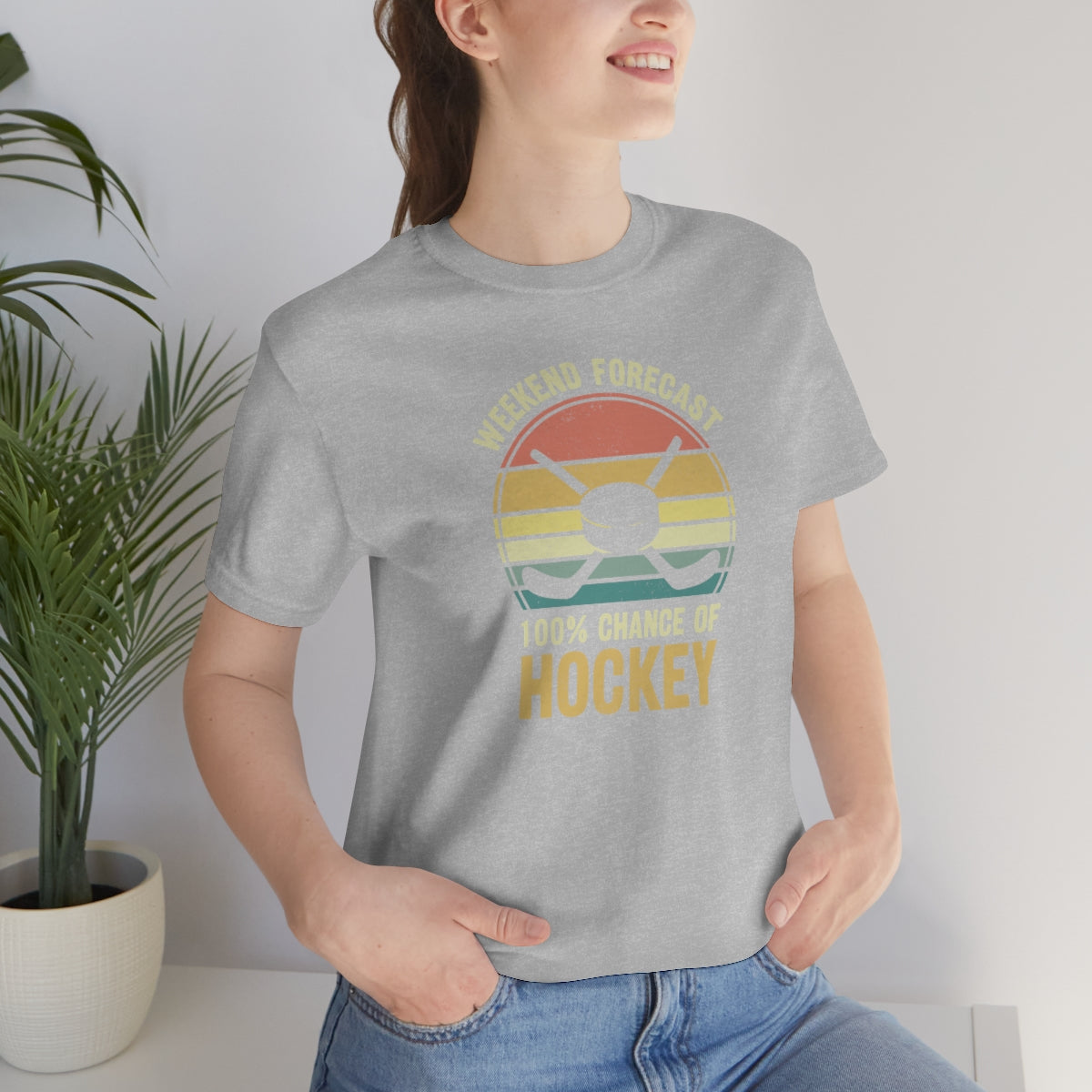 80's Retro Hockey Shirt | Vintage Eighties Hockey Gift For Men, Women & Kids Unisex Jersey Short Sleeve Tee, Hockey Mom, Hockey Dad