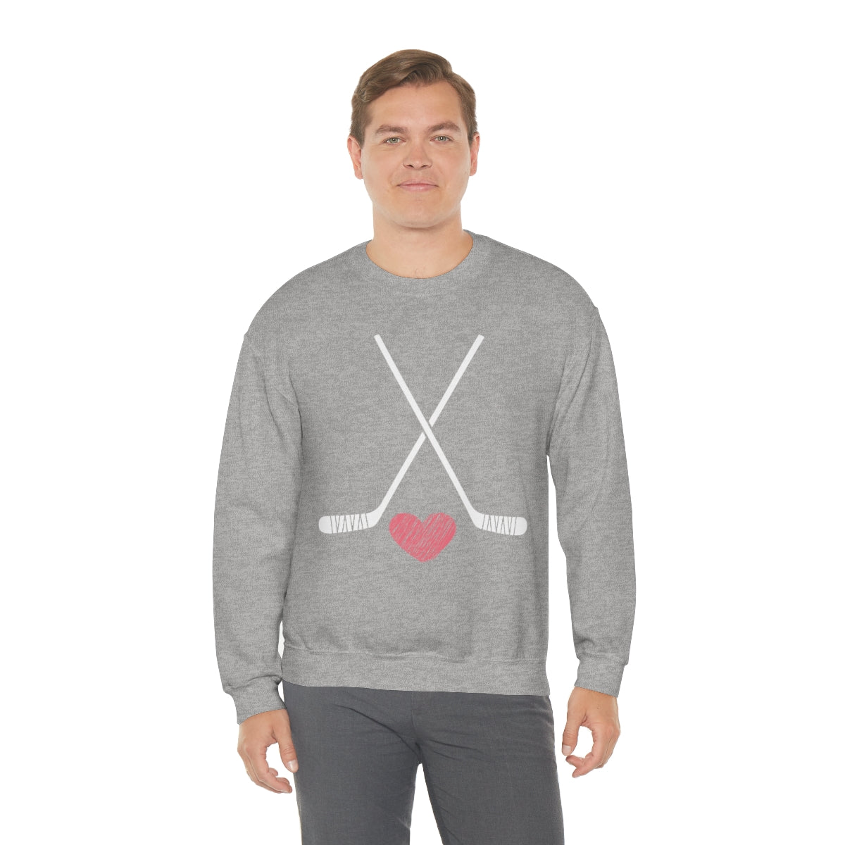 Hockey Stick Sweatshirt Heart Hockey Puck | Hockey Mom Shirt | Hockey Sweatshirt | Hockey Gifts | Sweaters for Women | Hockey Art