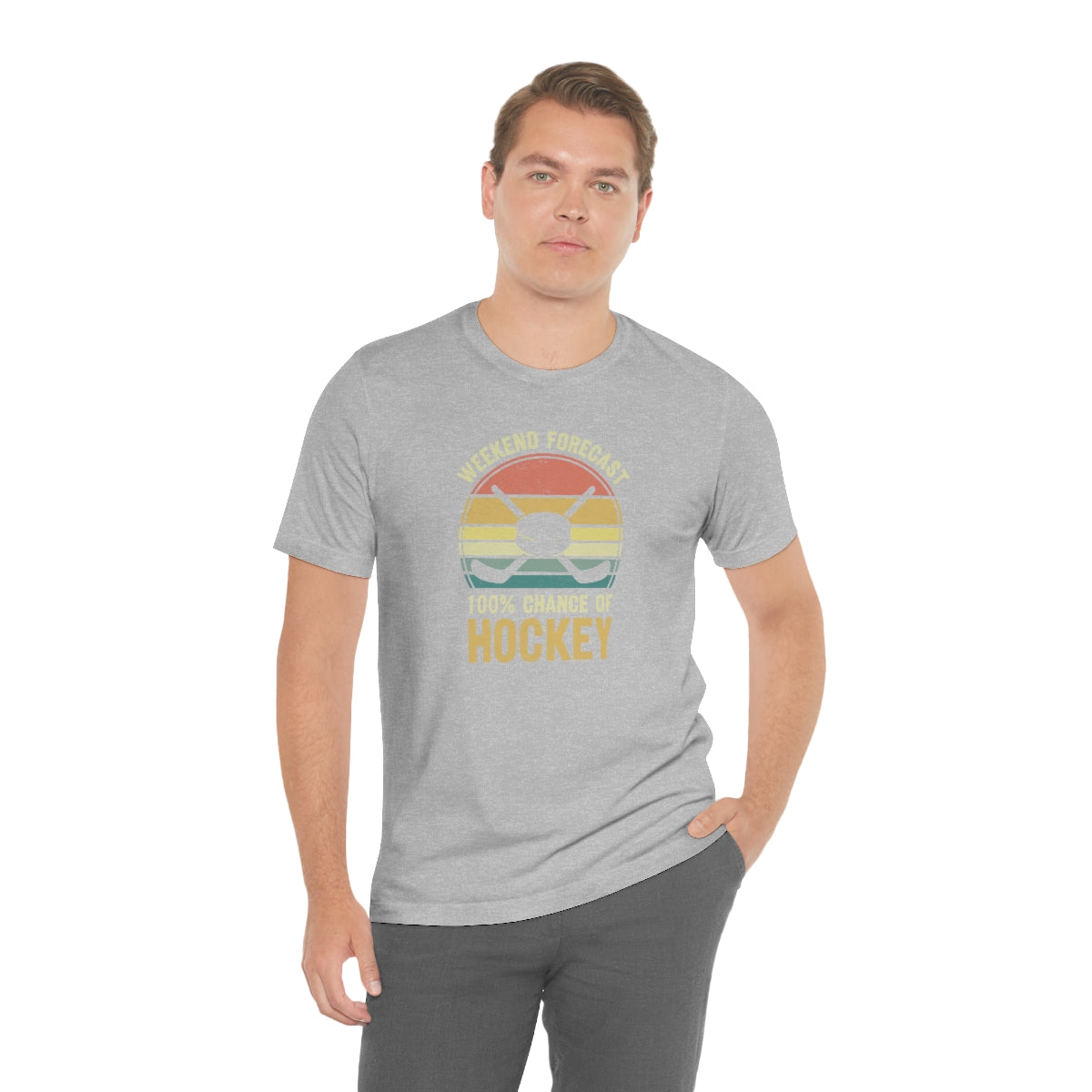 80's Retro Hockey Shirt | Vintage Eighties Hockey Gift For Men, Women & Kids Unisex Jersey Short Sleeve Tee, Hockey Mom, Hockey Dad