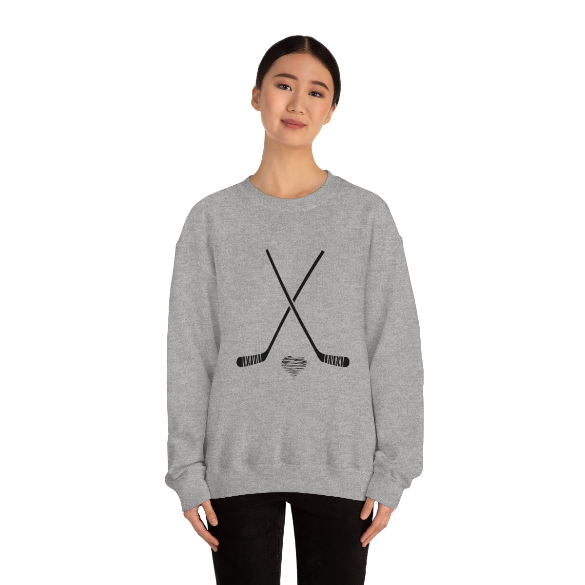 Hockey SweatShirt Heart Sticks | Hockey Mom Shirt | Hockey Sweatshirt | SweatShirt Women | Hockey Gifts | Sweaters for Women | Hockey Art