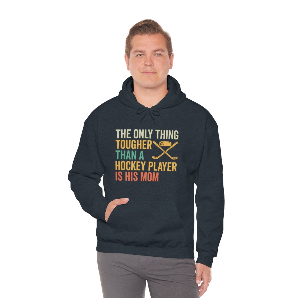 Hockey Mom Gifts: Only Thing Tougher Than a Hockey Player Retro Vintage Unisex Heavy Blend Hooded Sweatshirt