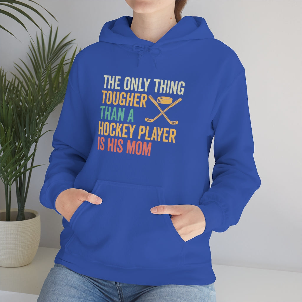 Hockey Mom Gifts: Only Thing Tougher Than a Hockey Player Retro Vintage Unisex Heavy Blend Hooded Sweatshirt