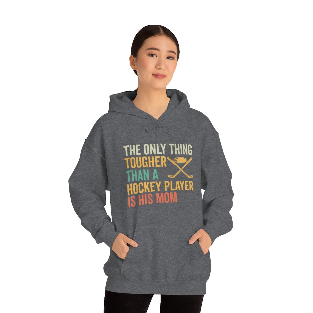 Hockey Mom Gifts: Only Thing Tougher Than a Hockey Player Retro Vintage Unisex Heavy Blend Hooded Sweatshirt