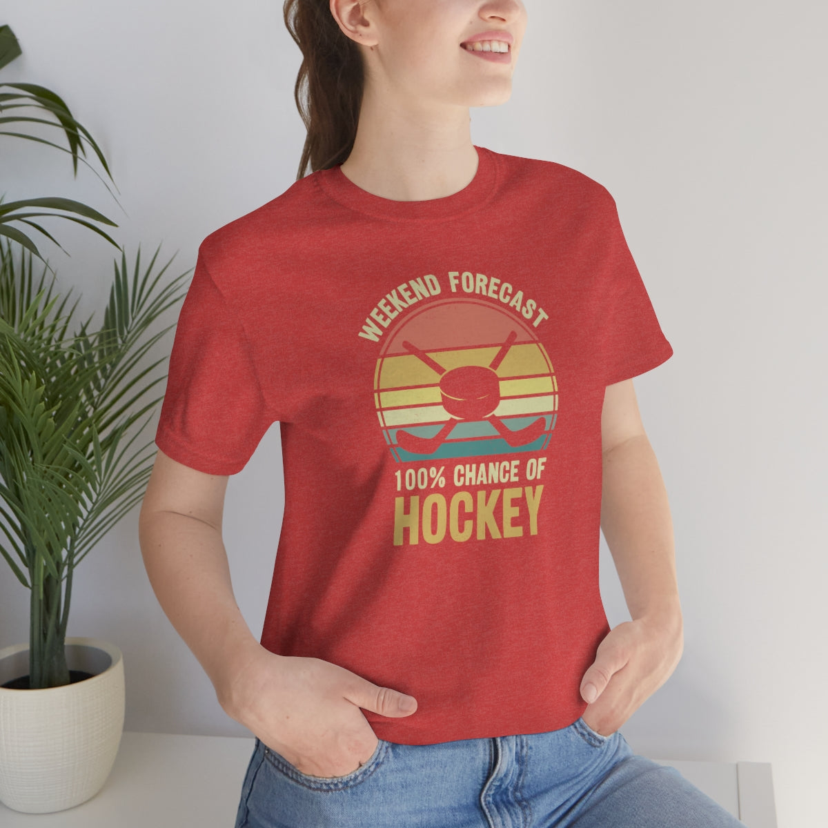 80's Retro Hockey Shirt | Vintage Eighties Hockey Gift For Men, Women & Kids Unisex Jersey Short Sleeve Tee, Hockey Mom, Hockey Dad