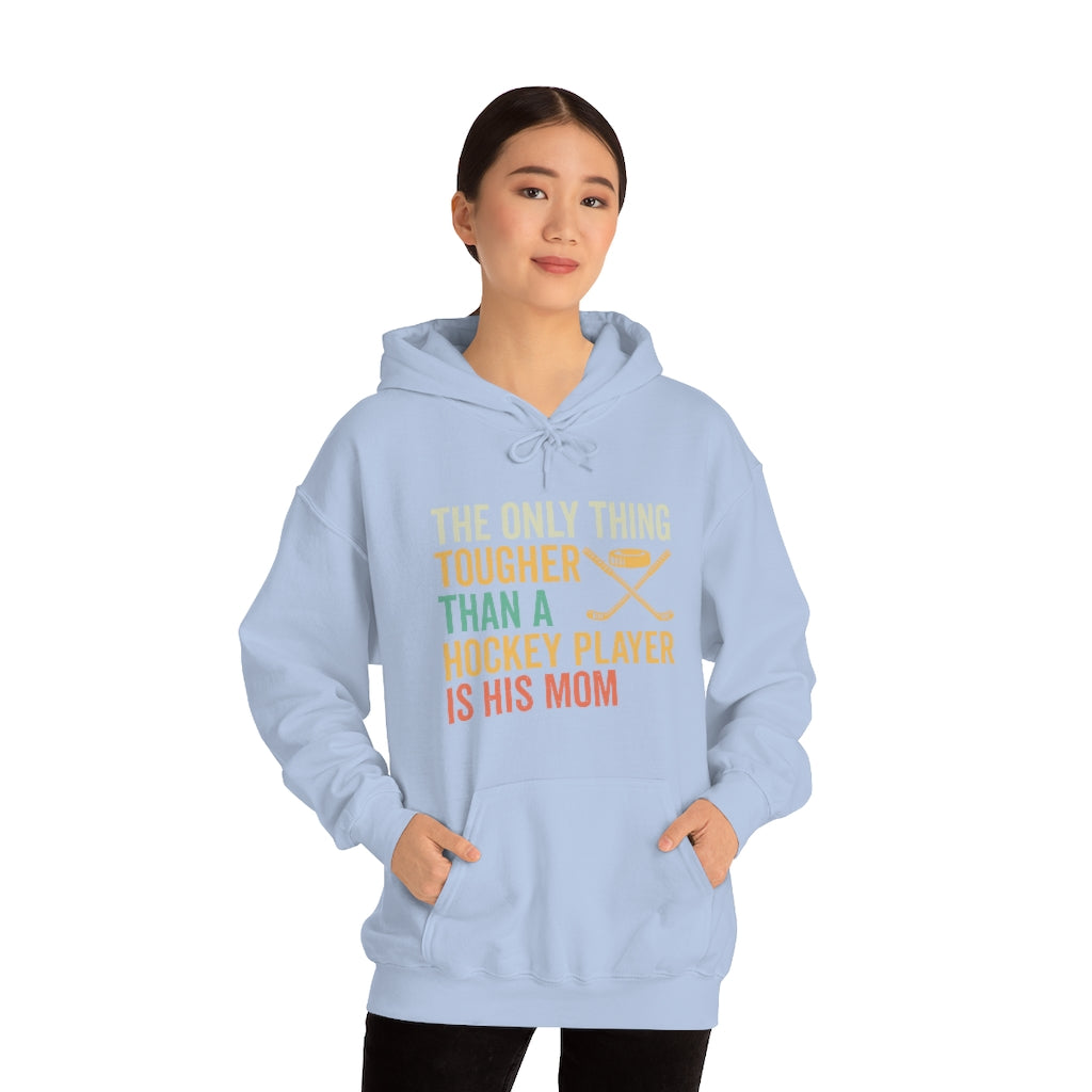 Hockey Mom Gifts: Only Thing Tougher Than a Hockey Player Retro Vintage Unisex Heavy Blend Hooded Sweatshirt