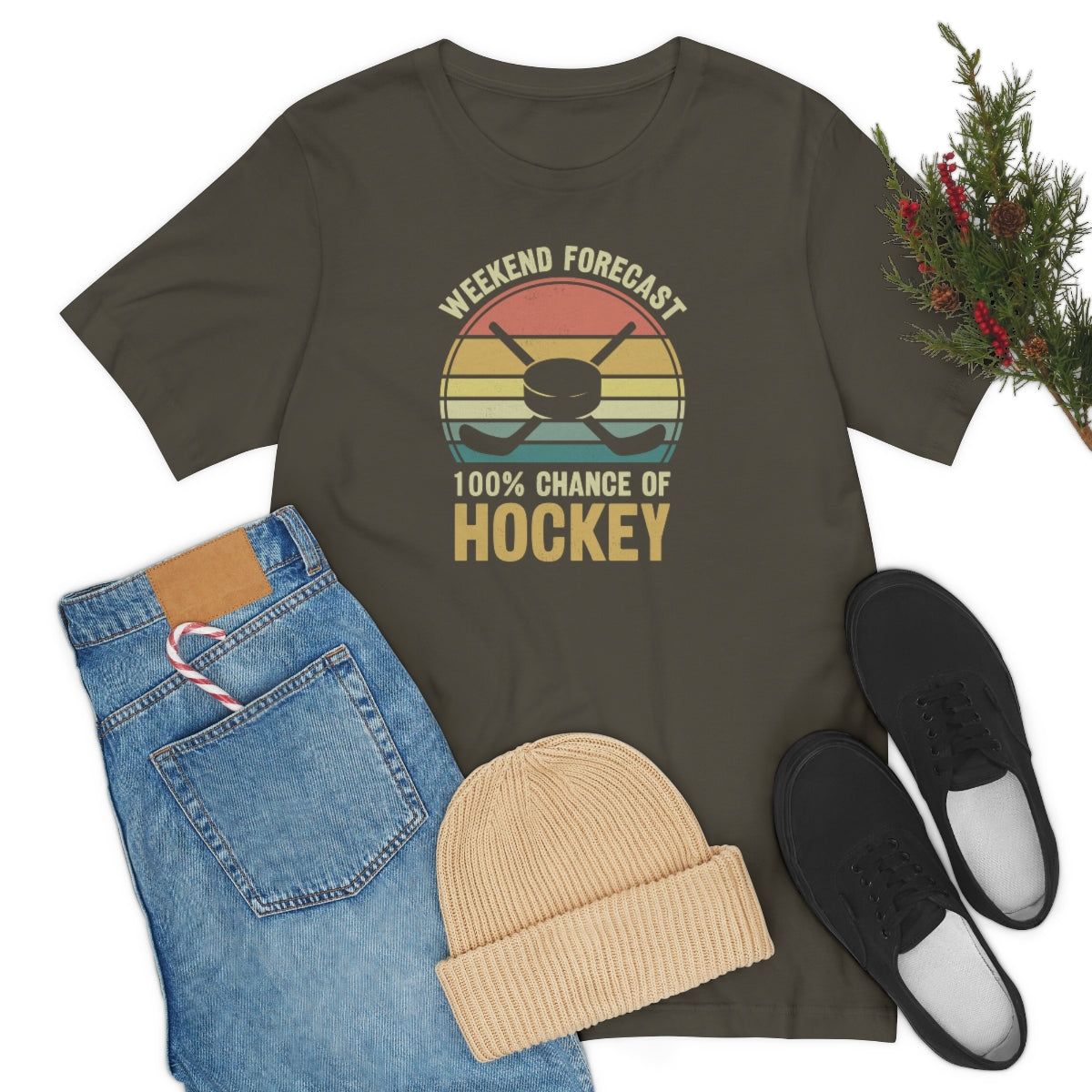 80's Retro Hockey Shirt | Vintage Eighties Hockey Gift For Men, Women & Kids Unisex Jersey Short Sleeve Tee, Hockey Mom, Hockey Dad