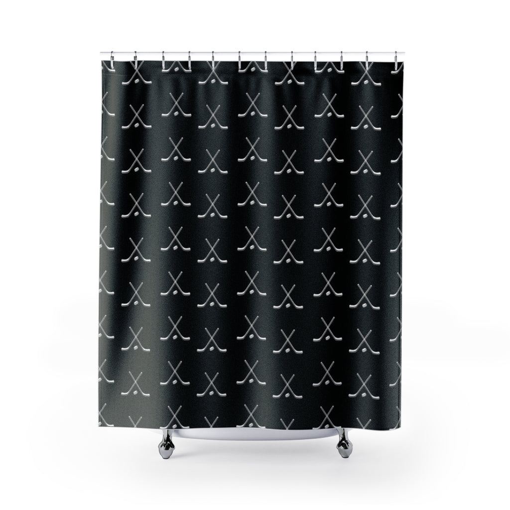 Hockey Lover Hockey Stick Bathroom Shower Curtains