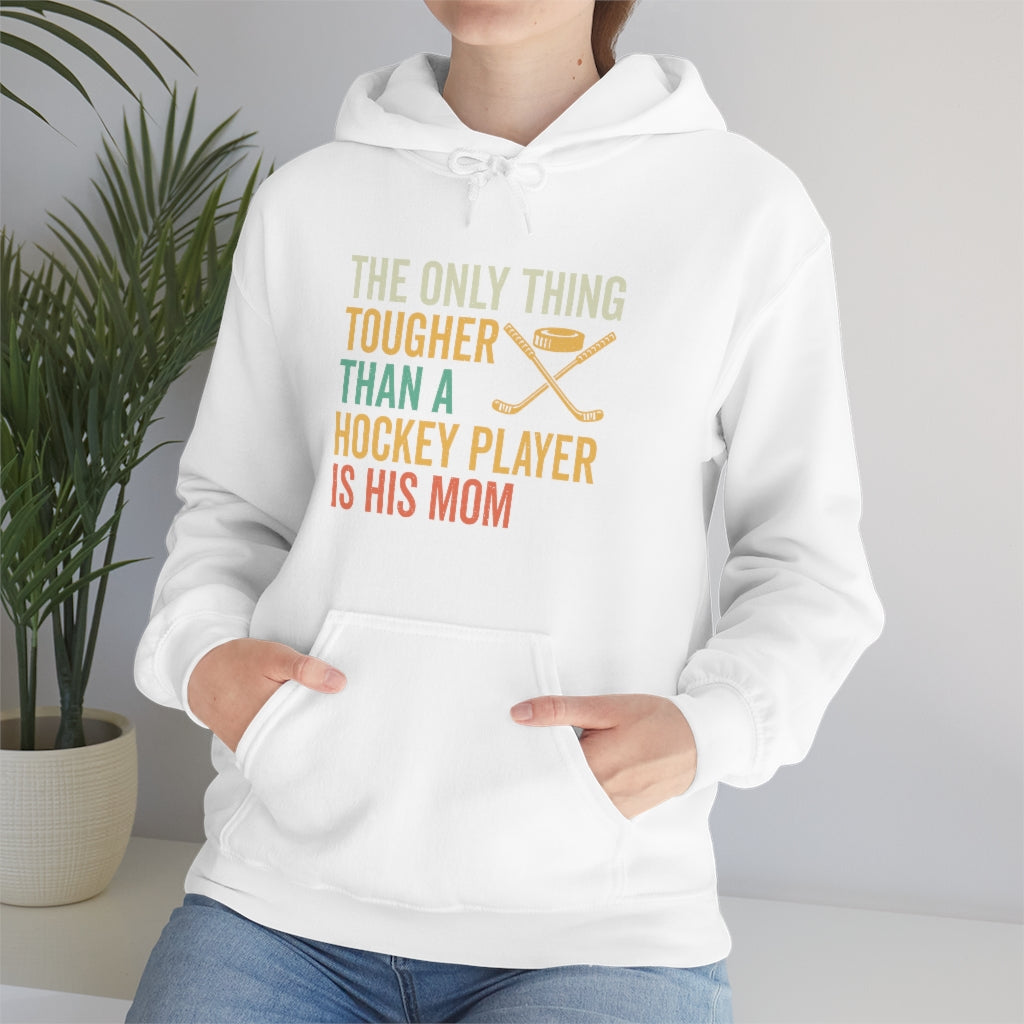 Hockey Mom Gifts: Only Thing Tougher Than a Hockey Player Retro Vintage Unisex Heavy Blend Hooded Sweatshirt