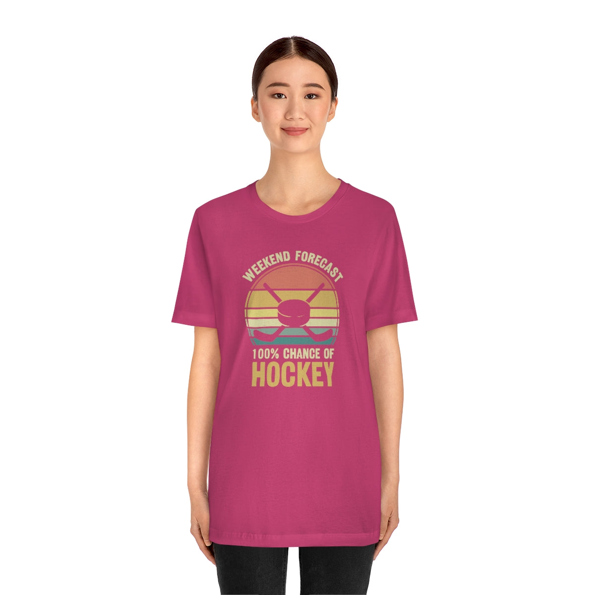 80's Retro Hockey Shirt | Vintage Eighties Hockey Gift For Men, Women & Kids Unisex Jersey Short Sleeve Tee, Hockey Mom, Hockey Dad