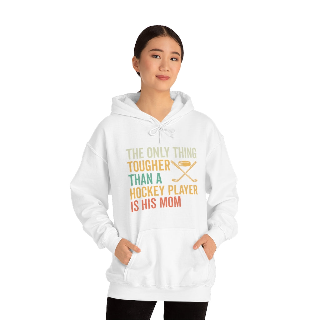 Hockey Mom Gifts: Only Thing Tougher Than a Hockey Player Retro Vintage Unisex Heavy Blend Hooded Sweatshirt