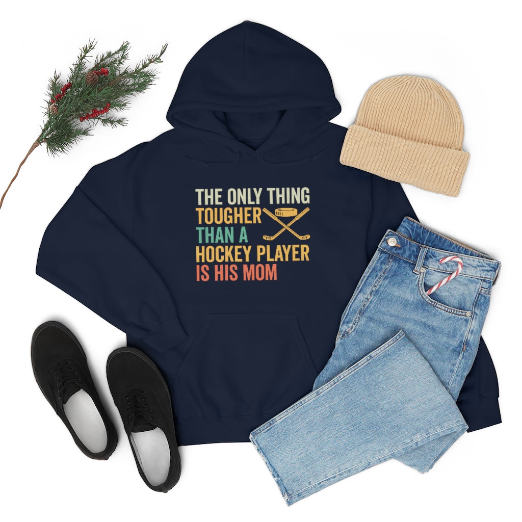 Hockey Mom Gifts: Only Thing Tougher Than a Hockey Player Retro Vintage Unisex Heavy Blend Hooded Sweatshirt