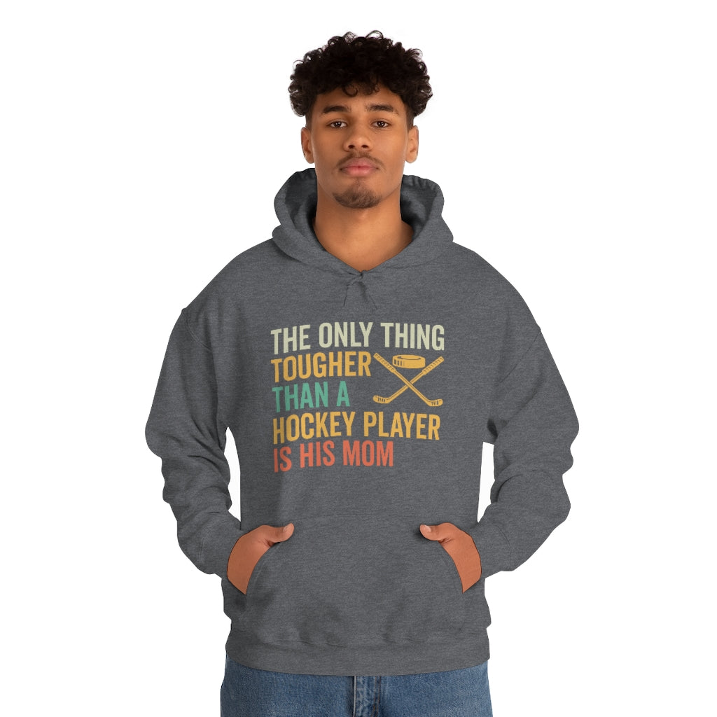 Hockey Mom Gifts: Only Thing Tougher Than a Hockey Player Retro Vintage Unisex Heavy Blend Hooded Sweatshirt