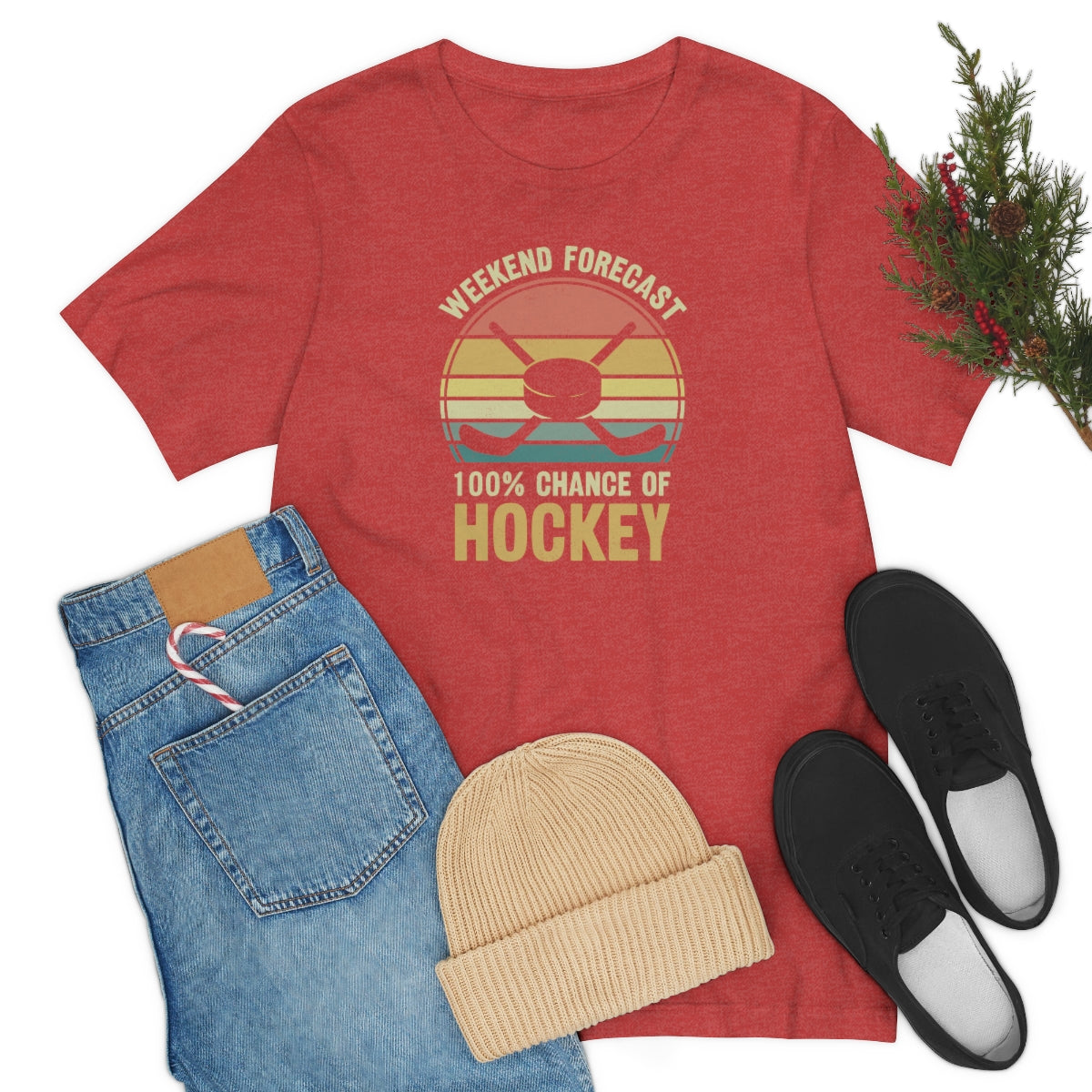 80's Retro Hockey Shirt | Vintage Eighties Hockey Gift For Men, Women & Kids Unisex Jersey Short Sleeve Tee, Hockey Mom, Hockey Dad