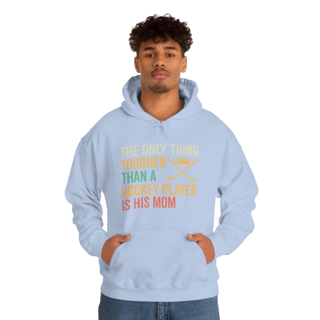 Hockey Mom Gifts: Only Thing Tougher Than a Hockey Player Retro Vintage Unisex Heavy Blend Hooded Sweatshirt