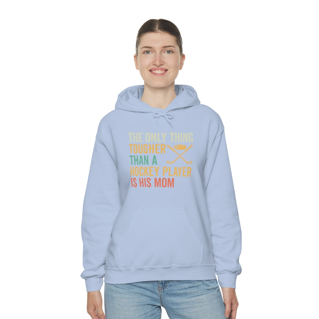 Hockey Mom Gifts: Only Thing Tougher Than a Hockey Player Retro Vintage Unisex Heavy Blend Hooded Sweatshirt