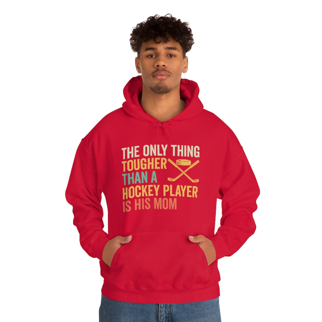 Hockey Mom Gifts: Only Thing Tougher Than a Hockey Player Retro Vintage Unisex Heavy Blend Hooded Sweatshirt