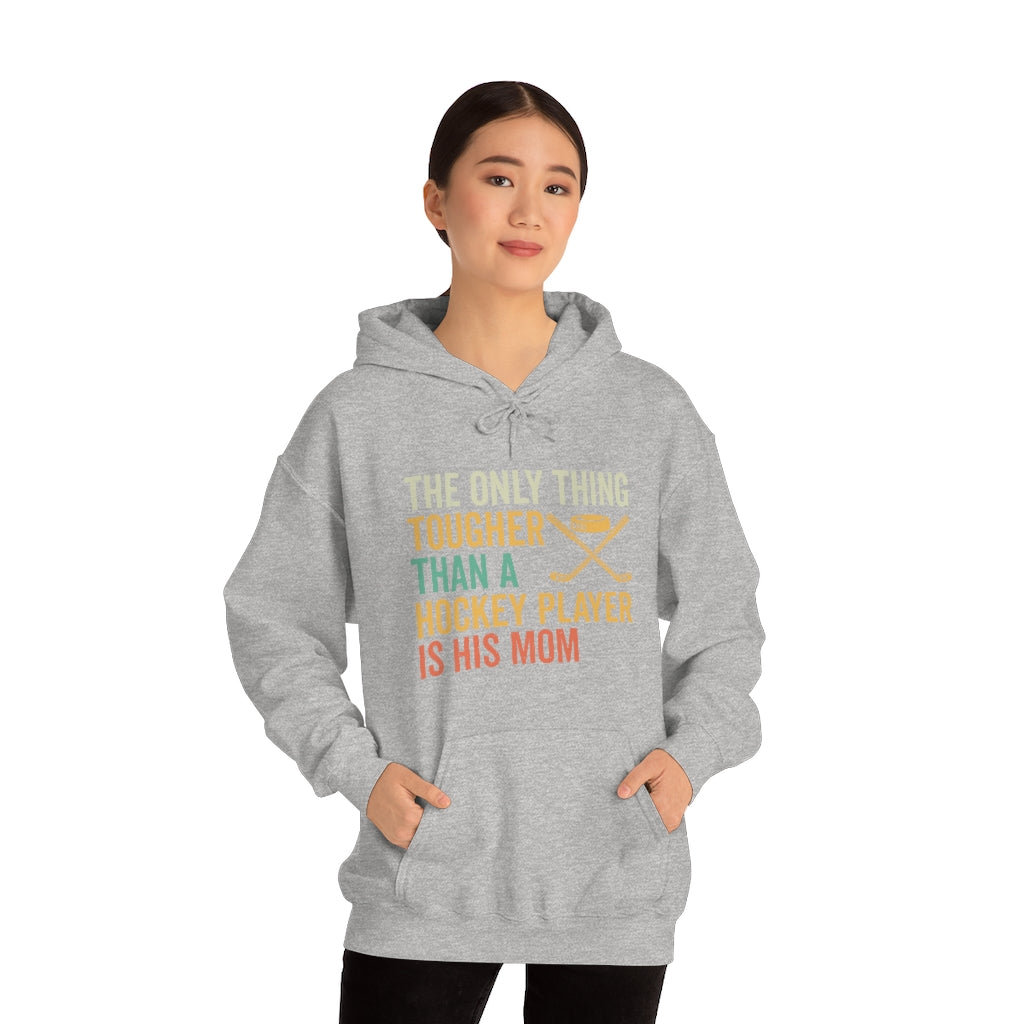 Hockey Mom Gifts: Only Thing Tougher Than a Hockey Player Retro Vintage Unisex Heavy Blend Hooded Sweatshirt